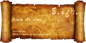 Bank Áron névjegykártya