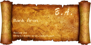 Bank Áron névjegykártya