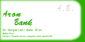 aron bank business card